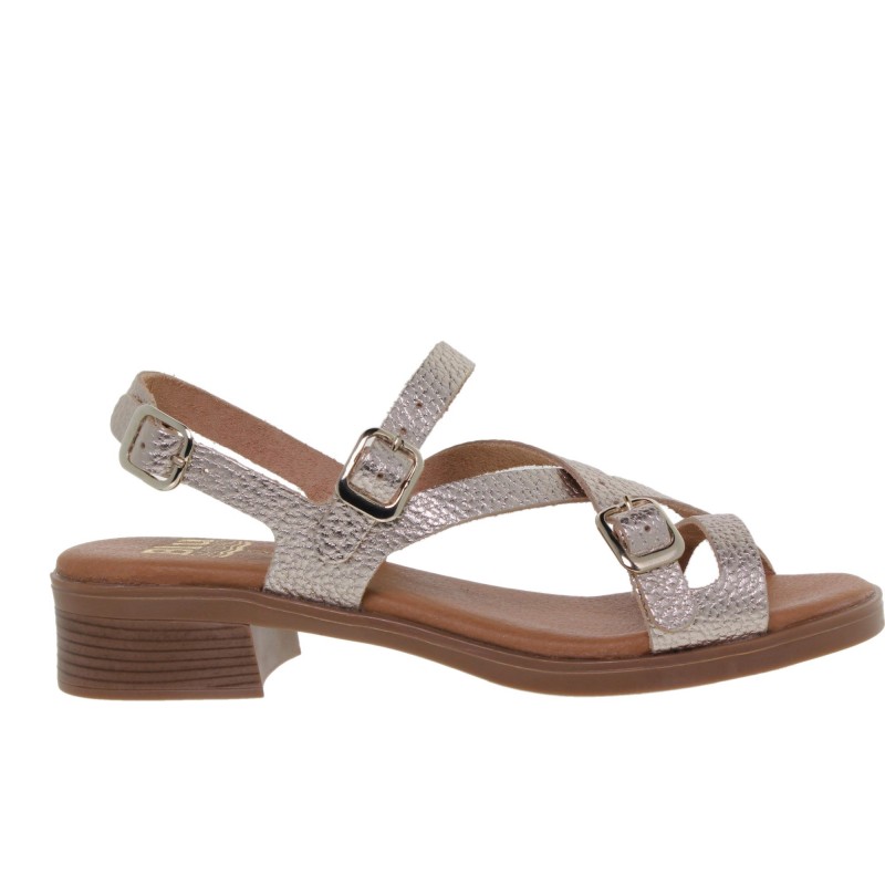 933095006BLU - Sandalia Tacón Mujer Piel Platino