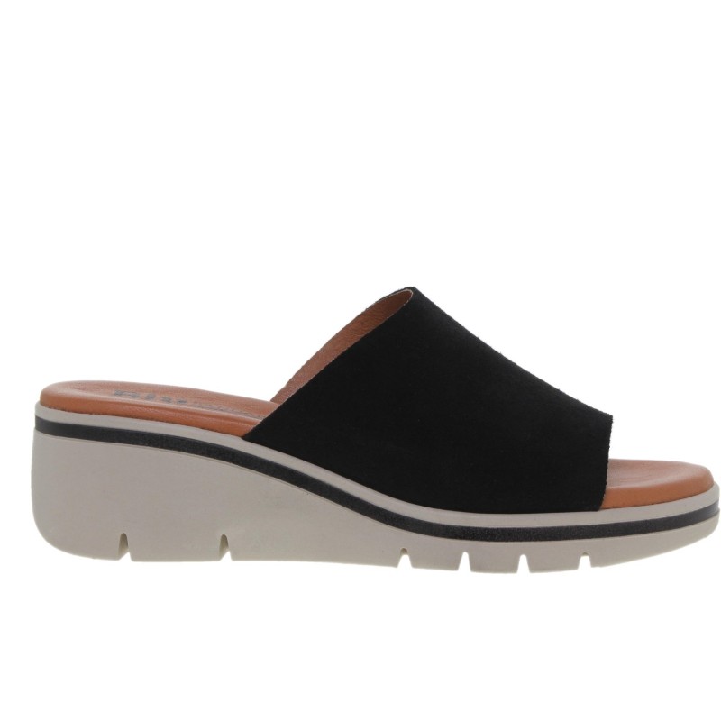 582026900BLU - Sandalia Cuña Mujer Negro