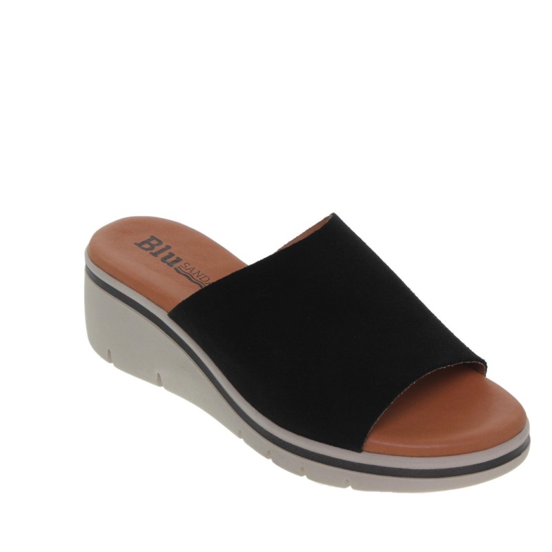 582026900BLU - Sandalia Cuña Mujer Negro