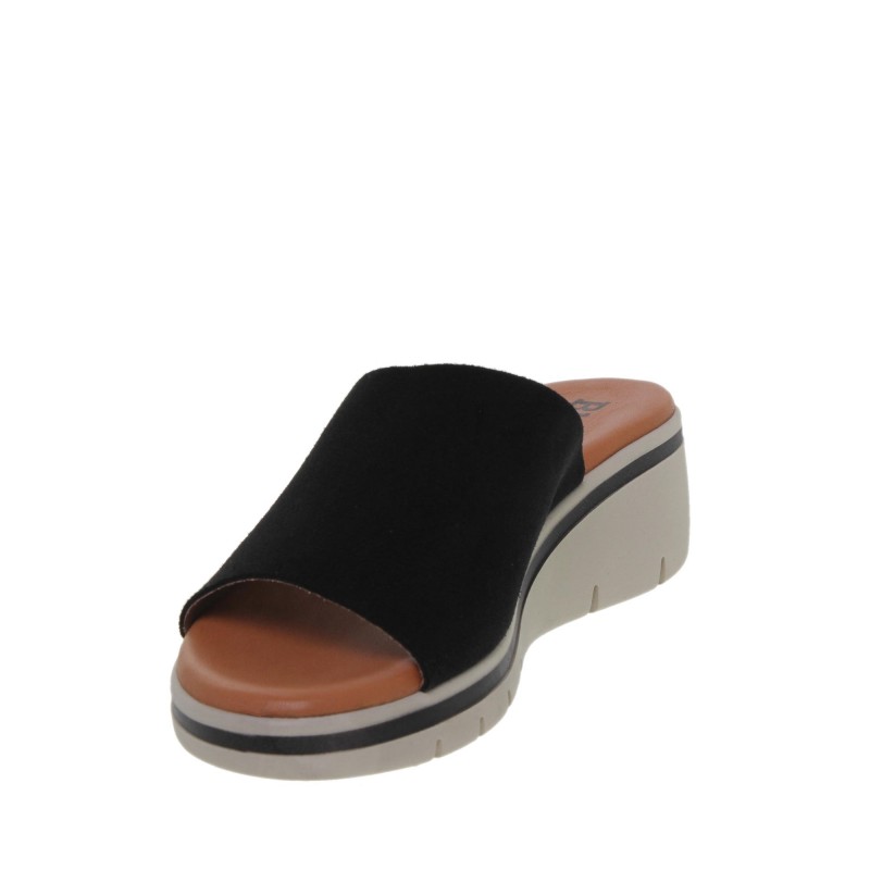 582026900BLU - Sandalia Cuña Mujer Negro