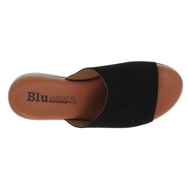 582026900BLU - Sandalia Cuña Mujer Negro
