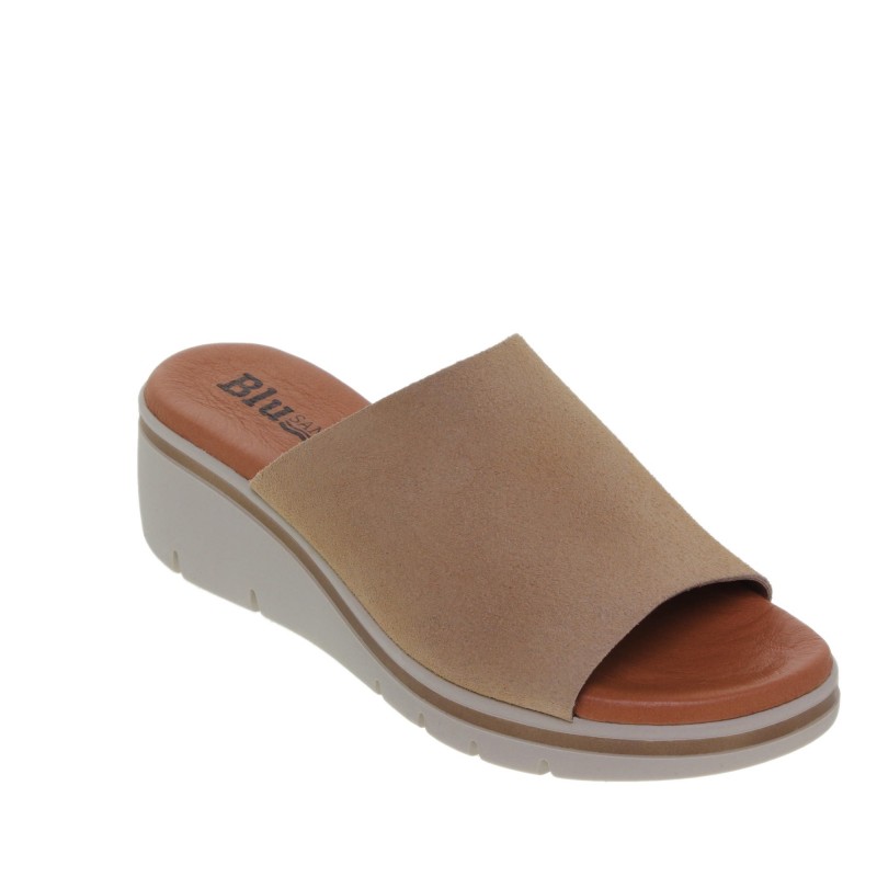 582026900BLU - Sandalia Cuña Mujer Beig
