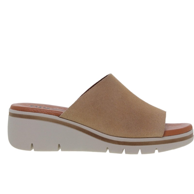 582026900BLU - Sandalia Cuña Mujer Beig
