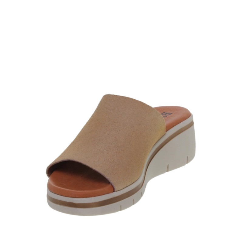 582026900BLU - Sandalia Cuña Mujer Beig