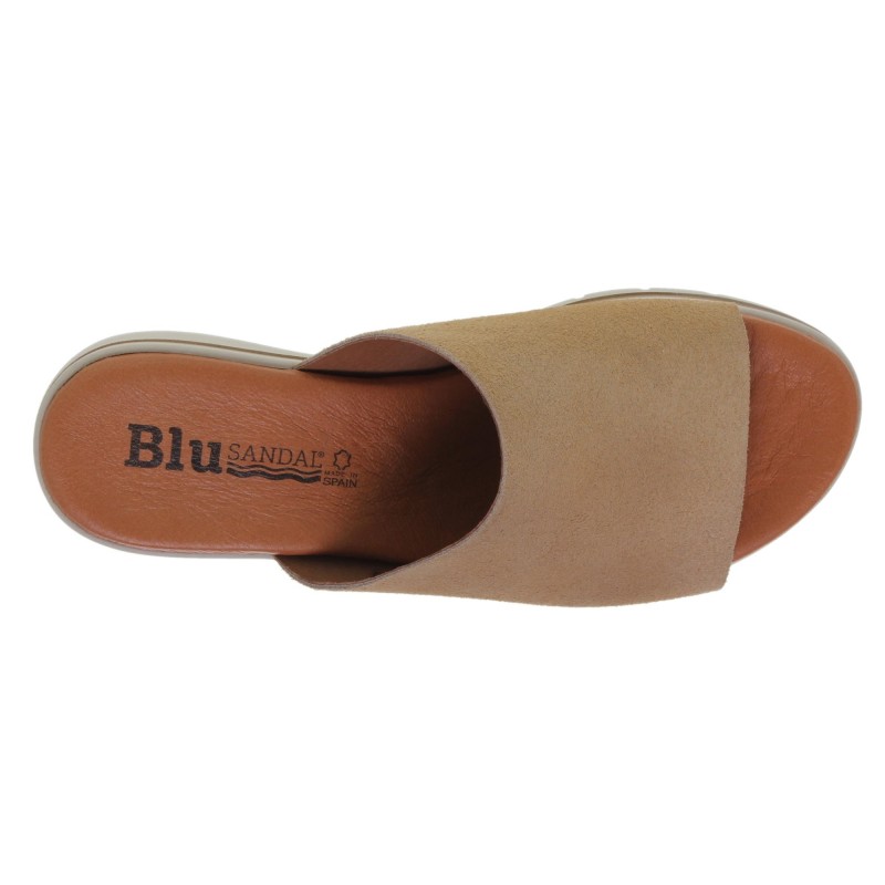 582026900BLU - Sandalia Cuña Mujer Beig