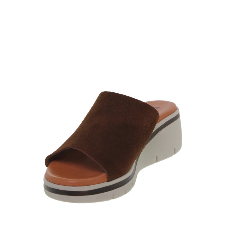 582026900BLU - Sandalia Cuña Mujer Marrón