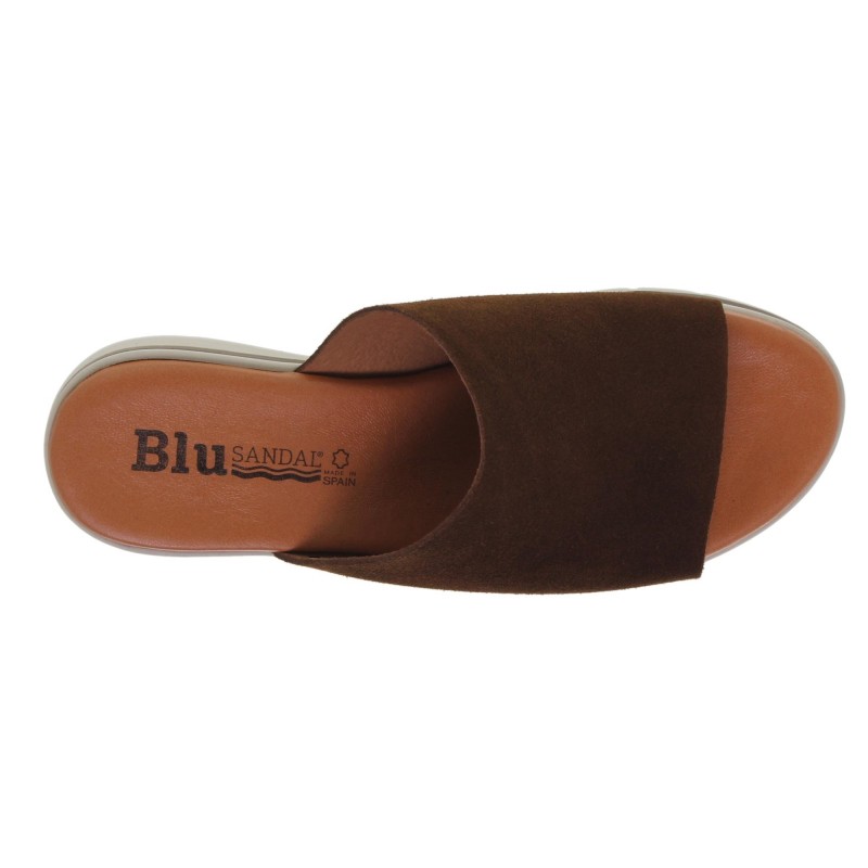582026900BLU - Sandalia Cuña Mujer Marrón