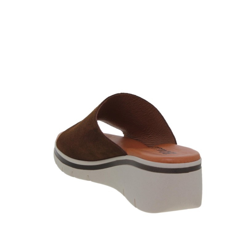 582026900BLU - Sandalia Cuña Mujer Marrón