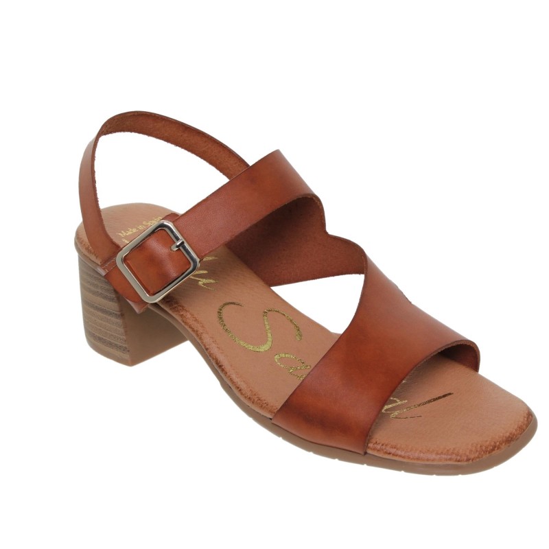 60702066BLU - Sandalia Tacón Mujer Piel Cuero