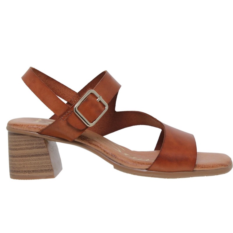 60702066BLU - Sandalia Tacón Mujer Piel Cuero