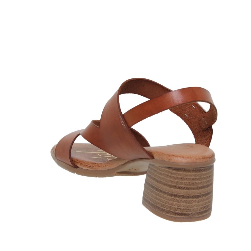 60702066BLU - Sandalia Tacón Mujer Piel Cuero