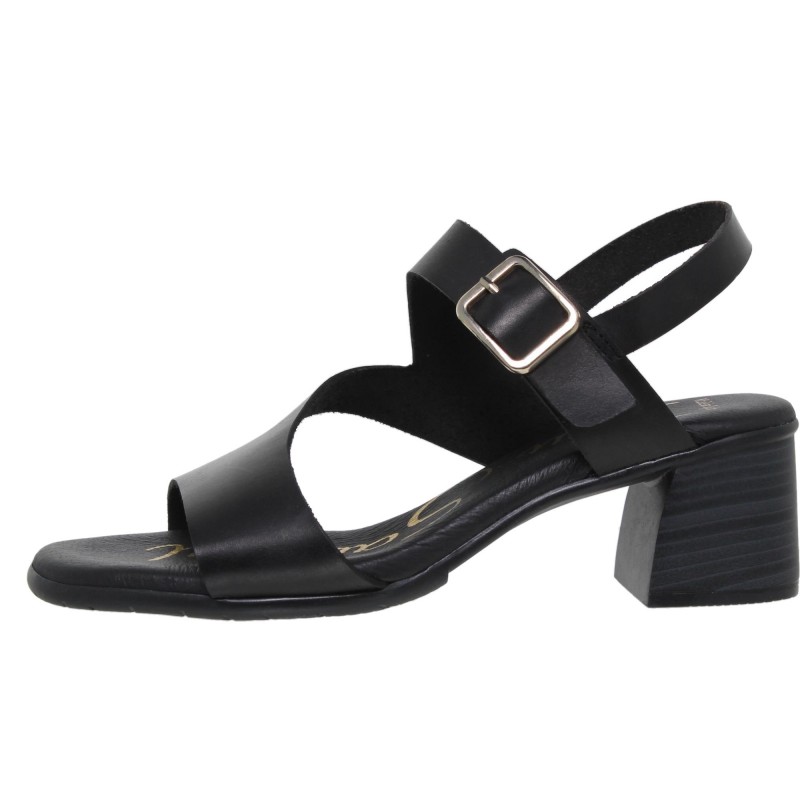 60702066BLU - Sandalia Tacón Mujer Piel Negro