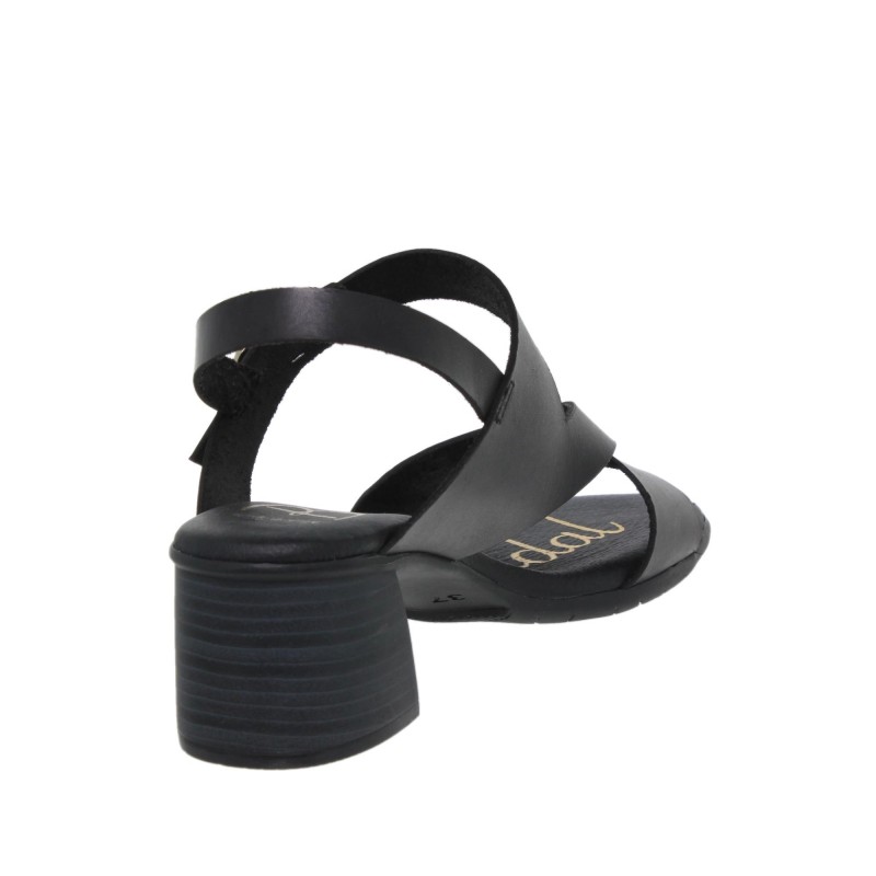 60702066BLU - Sandalia Tacón Mujer Piel Negro