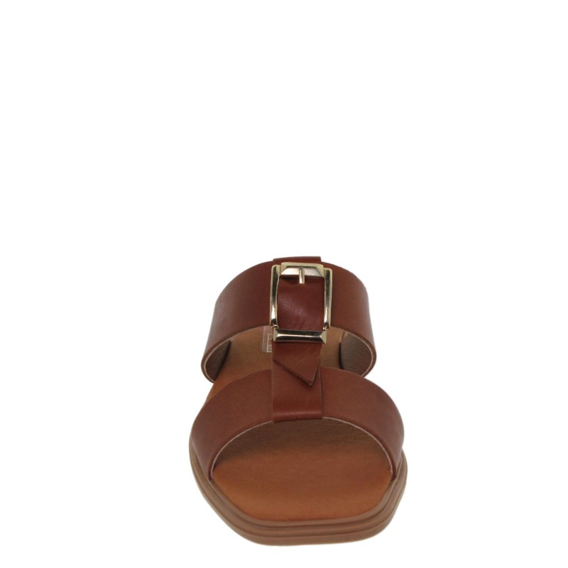 63102610BLU - Sandalia Plana Mujer Piel Cuero