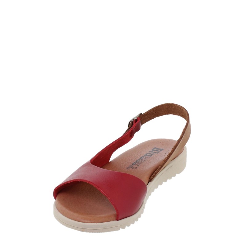 1115BLU - Sandalia Plana Mujer Rojo