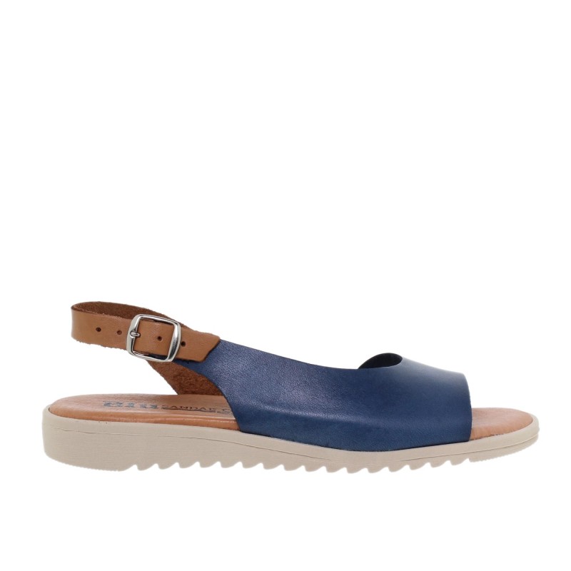 1115BLU - Sandalia Plana Mujer Azul