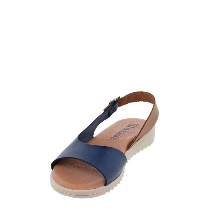 1115BLU - Sandalia Plana Mujer Azul