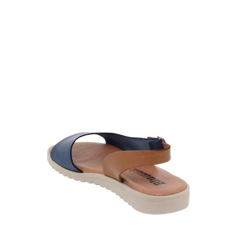 1115BLU - Sandalia Plana Mujer Azul