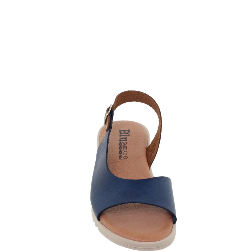 1115BLU - Sandalia Plana Mujer Azul