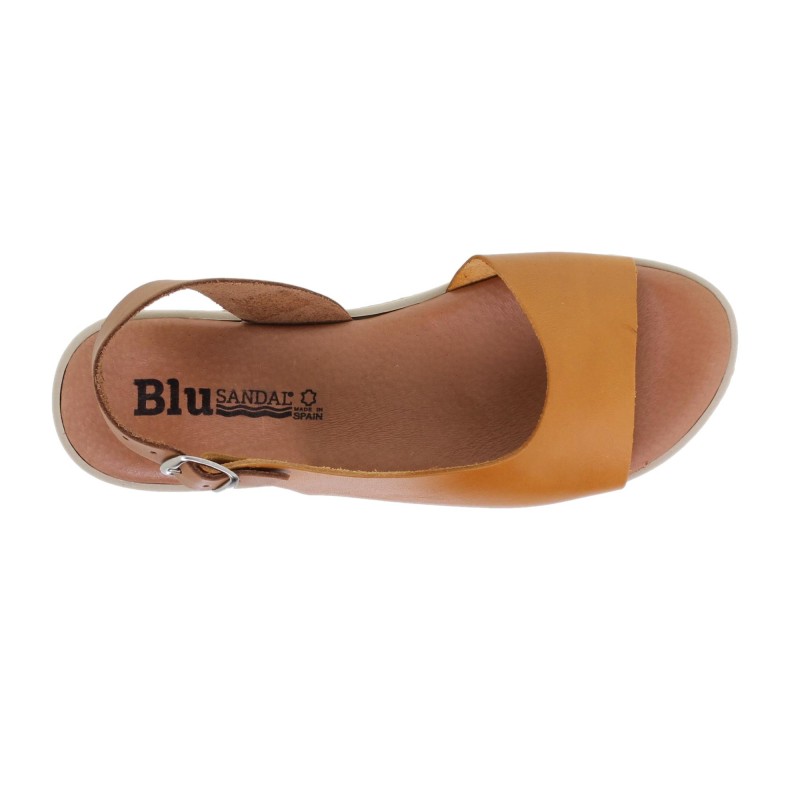 1115BLU - Sandalia Plana Mujer Amarillo