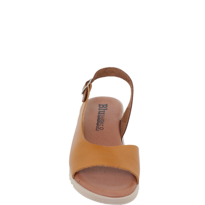 1115BLU - Sandalia Plana Mujer Amarillo