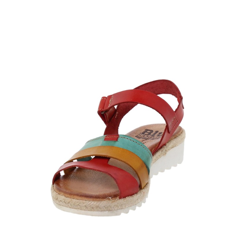 14202898BLU - Sandalia Cuña Mujer Multicolor