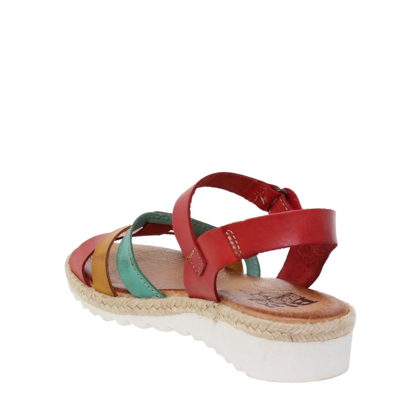 14202898BLU - Sandalia Cuña Mujer Multicolor