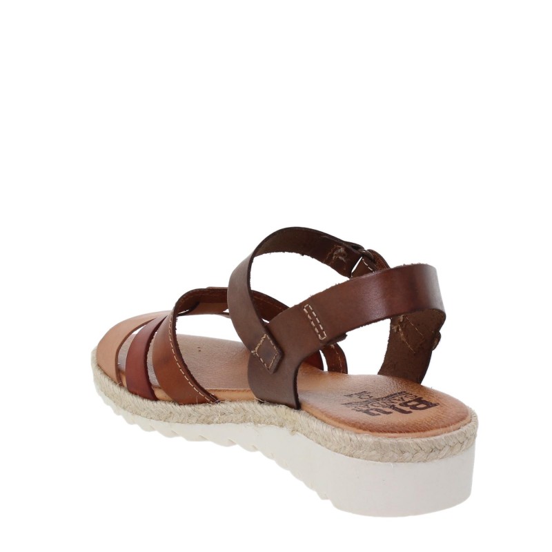 14202898BLU - Sandalia Cuña Mujer Multicuero
