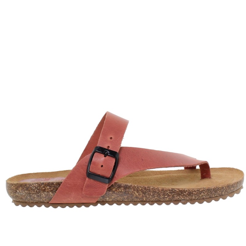8540501BLU - Sandalia Plana Bio Mujer Rojo