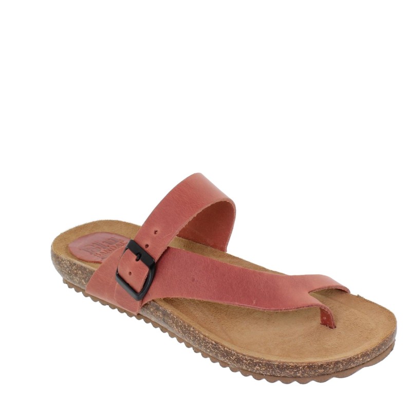 8540501BLU - Sandalia Plana Bio Mujer Rojo
