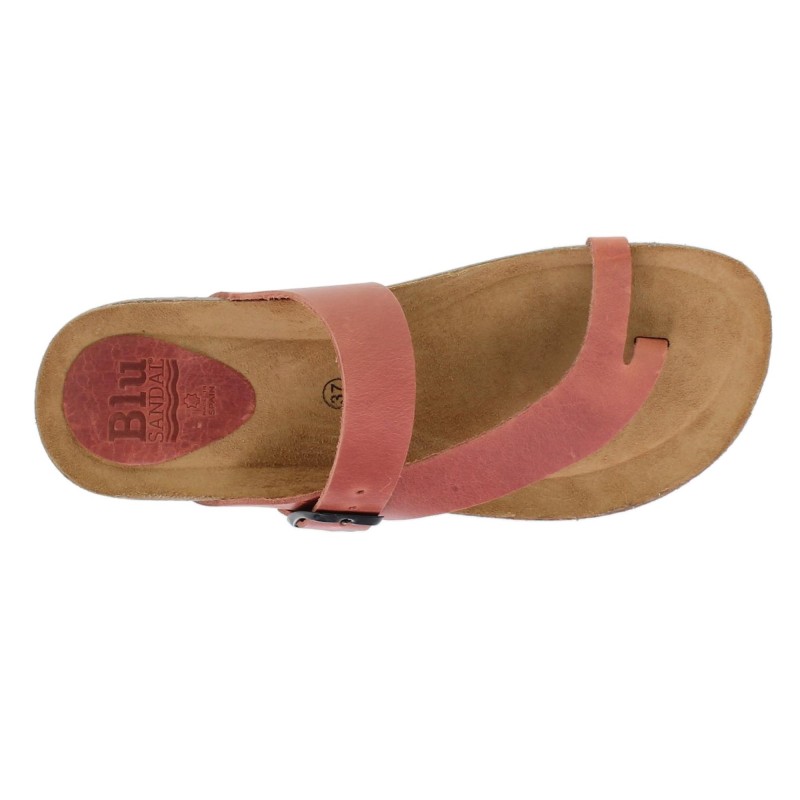 8540501BLU - Sandalia Plana Bio Mujer Rojo