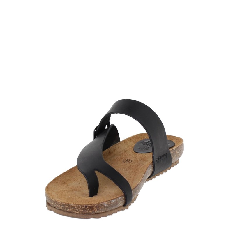8540501BLU - Sandalia Plana Bio Mujer Negro