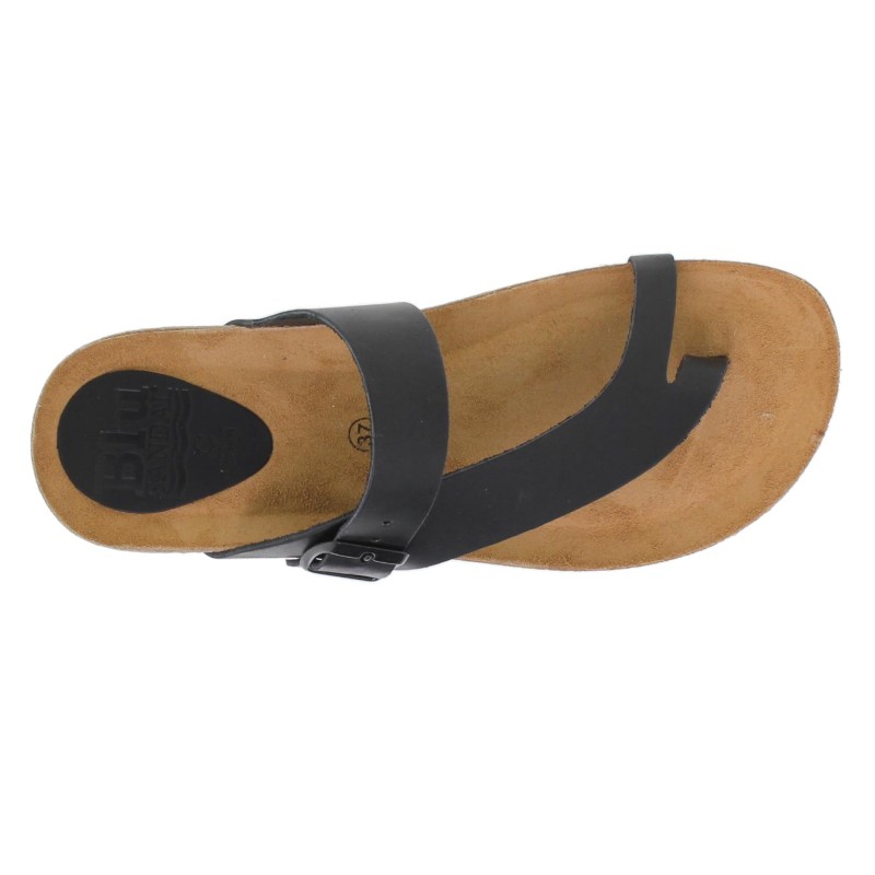 8540501BLU - Sandalia Plana Bio Mujer Negro