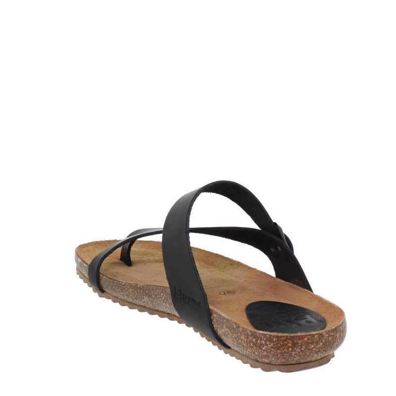 8540501BLU - Sandalia Plana Bio Mujer Negro