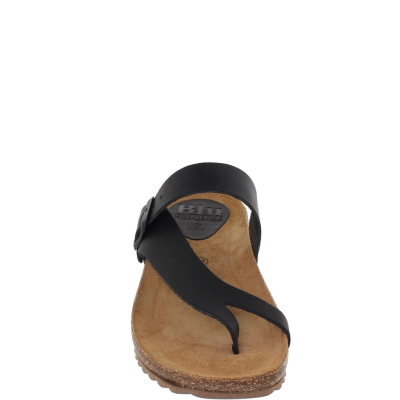 8540501BLU - Sandalia Plana Bio Mujer Negro