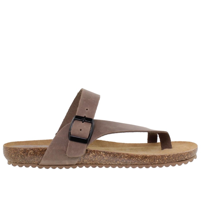 8540501BLU - Sandalia Plana Bio Mujer Taupe