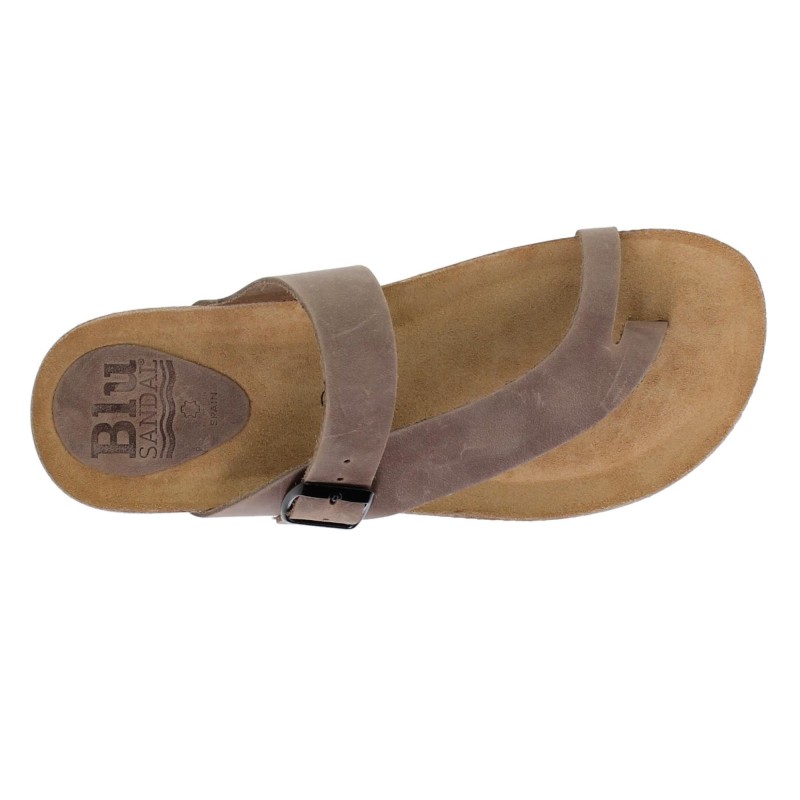 8540501BLU - Sandalia Plana Bio Mujer Taupe